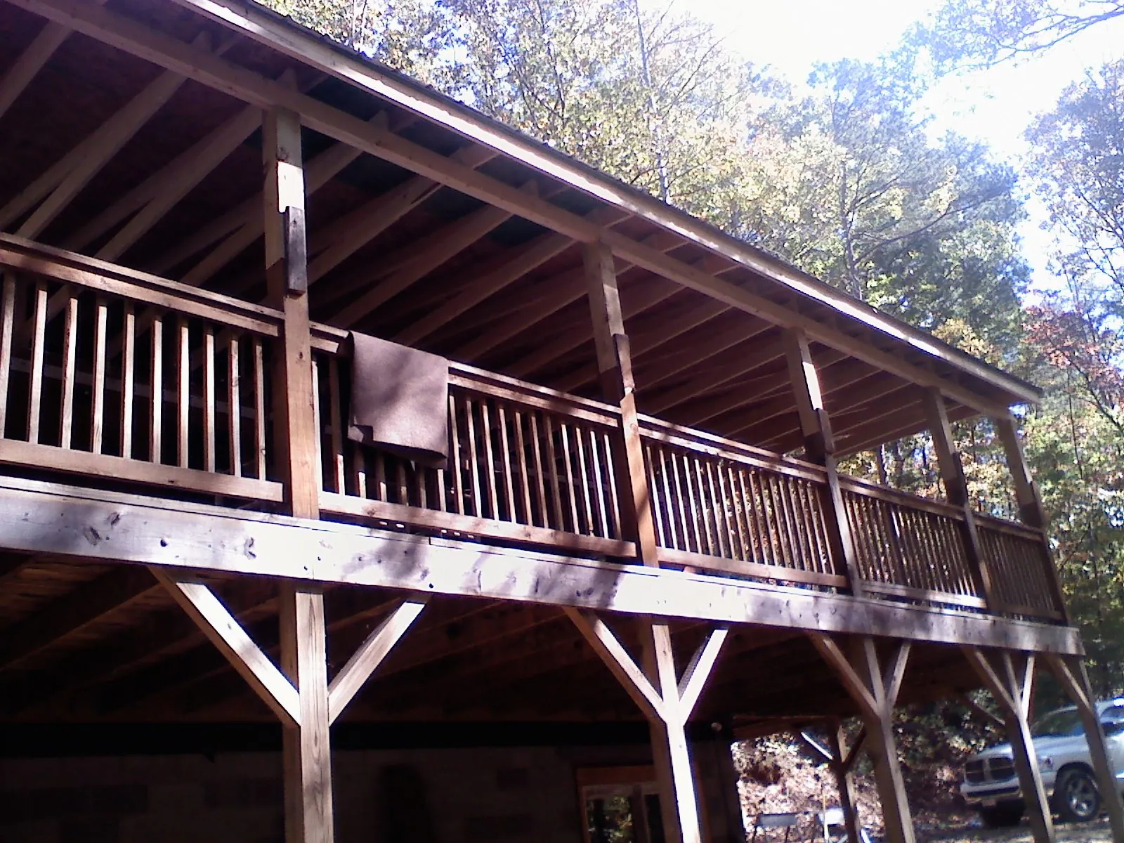 Timber framing under a new elevated porch and deck — Roof Leak Repair in Burkeville by Roofing Brothers